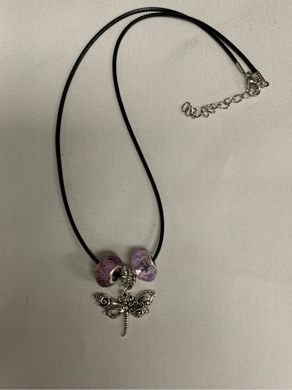 Silver Dragonfly Charm Necklace